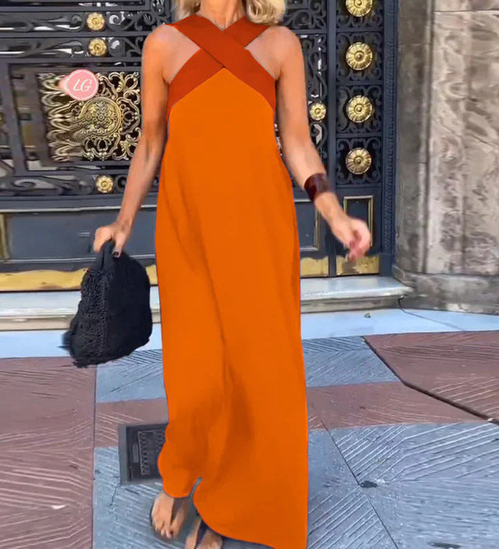 Aimee™ | Oro pralaidus patogus kryžminis maksi suknelė