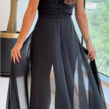 Katerina - Stilingas be rankovių kombinezonas