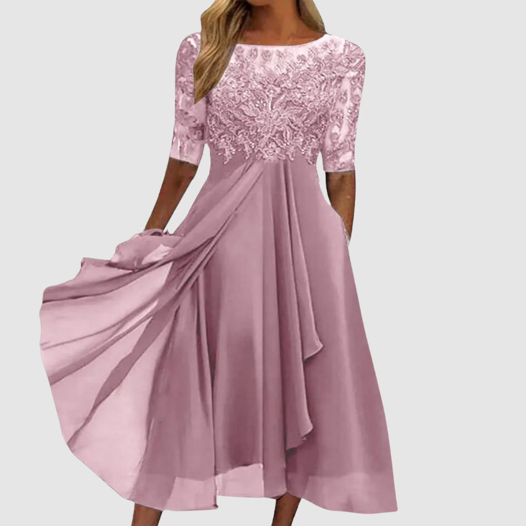 Leontýna – Elegantiška nėriniuota suknelė