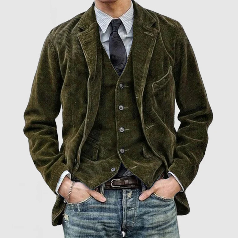 Matěj – Vintage Aksominis Komplektas Švarkas + Liemenė