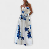 Rosalie - Stilingos off-shoulder gėlių maxi suknelės