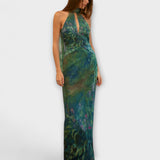 Maisie - Monet Iris Print Maxi Suknelė