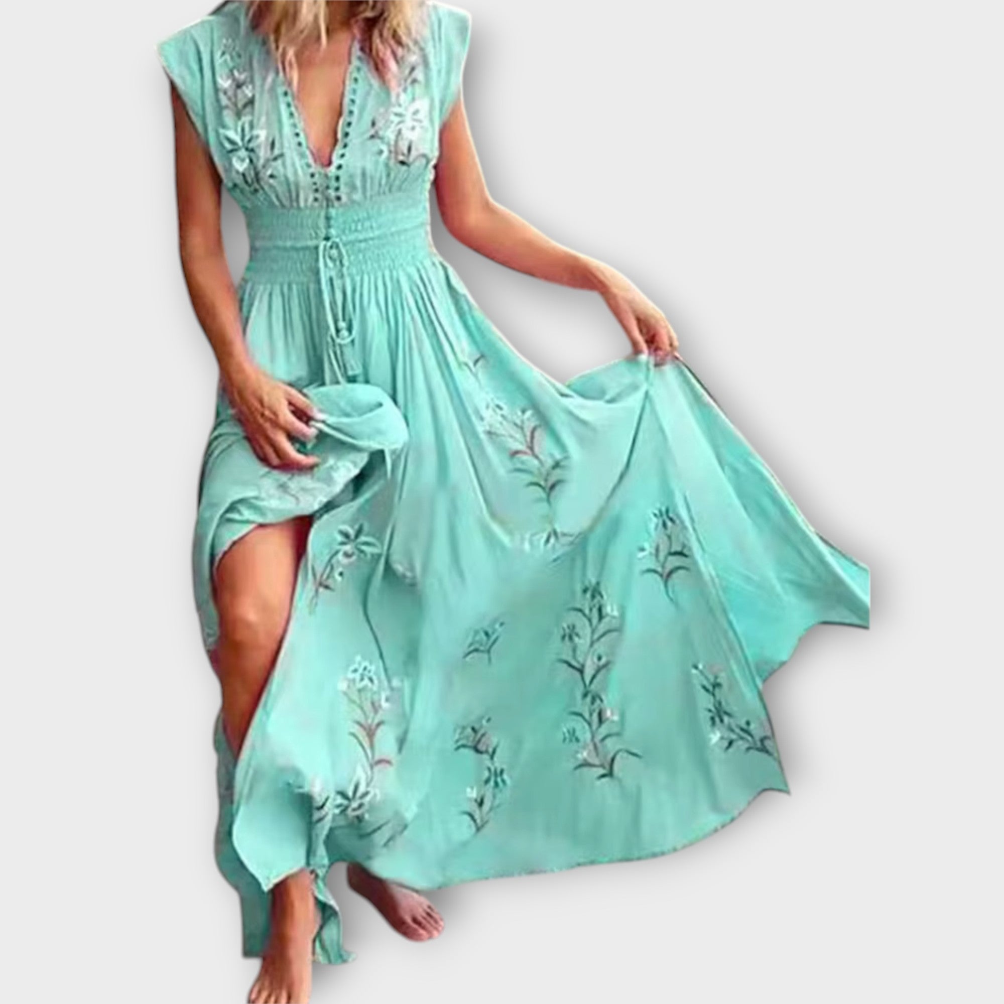 Felizia – Boho suknelė su žavinga siuvinėjimu