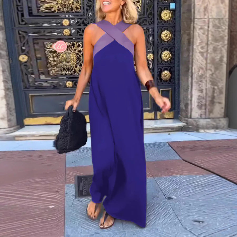 Aimee™ | Oro pralaidus patogus kryžminis maksi suknelė