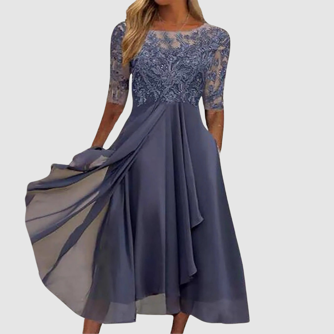 Leontýna – Elegantiška nėriniuota suknelė