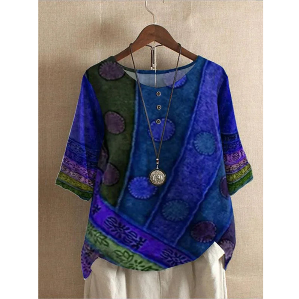 Valerie - Spalvingas boho topas