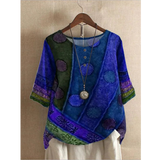 Valerie - Spalvingas boho topas