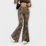 Leopardiniai Bootcut Kelnės