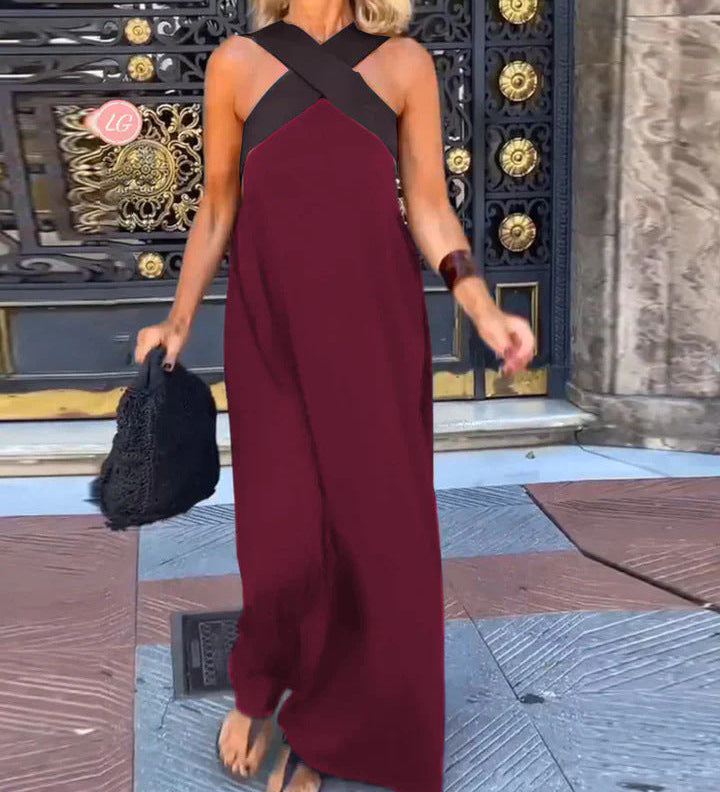 Aimee™ | Oro pralaidus patogus kryžminis maksi suknelė