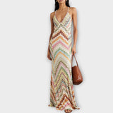 Remi - Maxi suknelė su spalvotu herringbone raštu iš Missoni