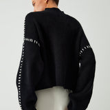 Alma | Oversize-Dolcevita megztinis su Piqué detalėmis