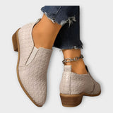 Veronika – Elegantiški Slip-On Batai su Žemu Kulnu