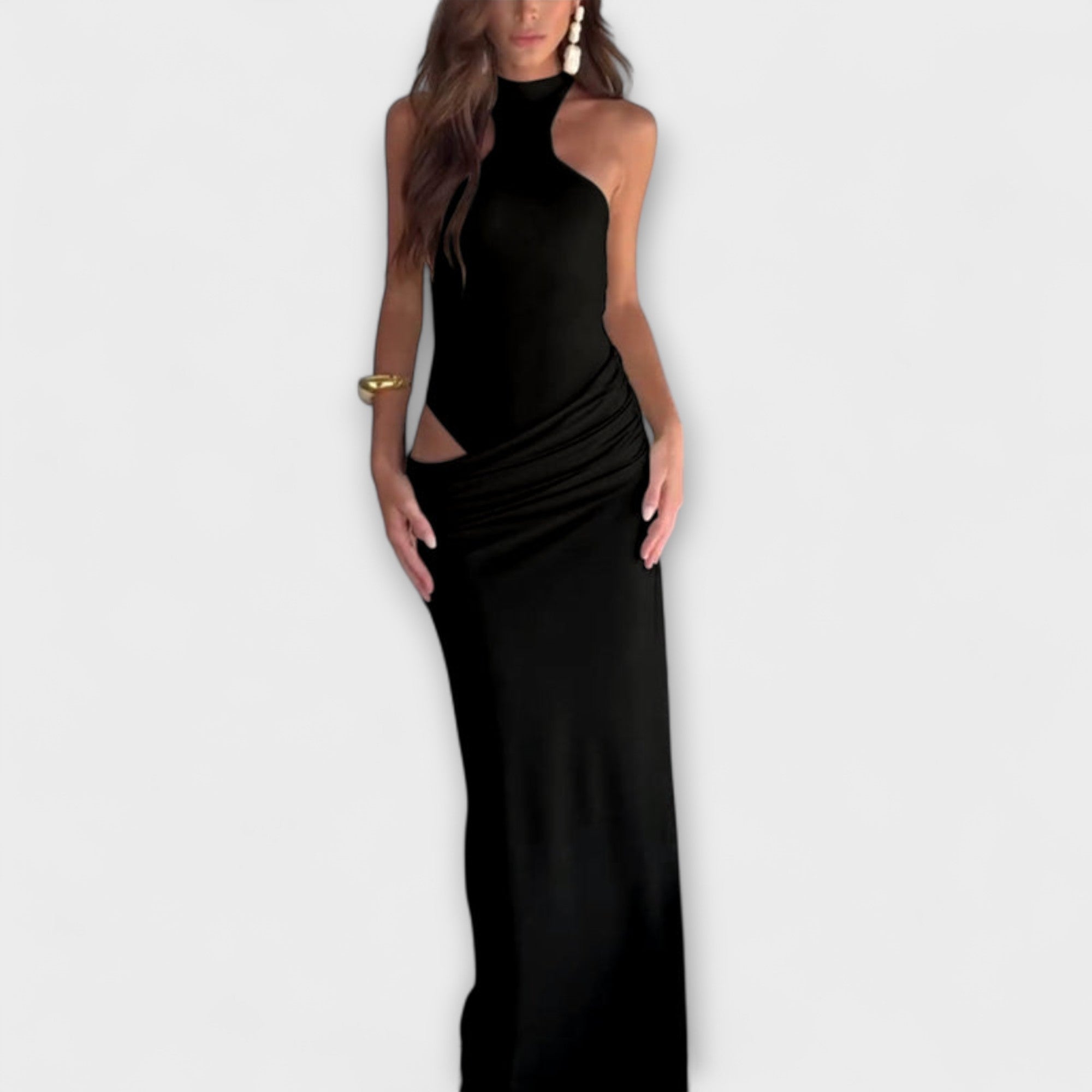 Minna - Patrauklūs be rankovių su išpjova suknelė