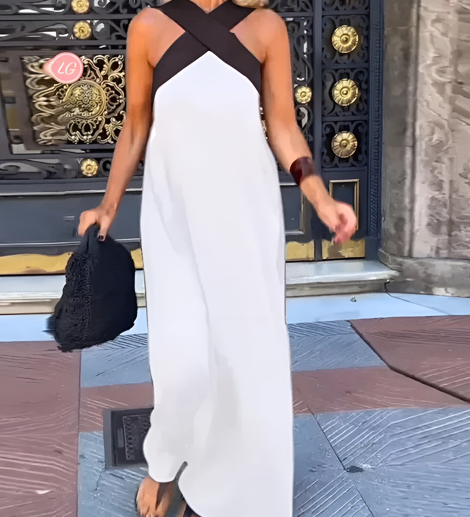 Aimee™ | Oro pralaidus patogus kryžminis maksi suknelė