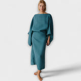 Dana - Kimono suknelė pagaminta iš lino ir medvilnės